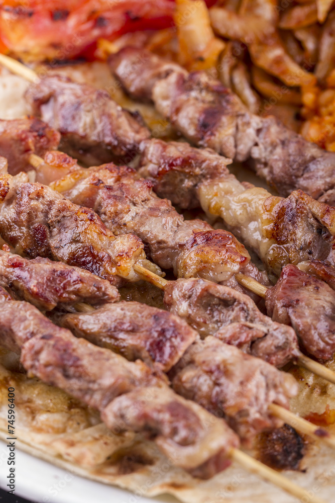 Lamb Skewers on Plate Lamb Skewers on Plate