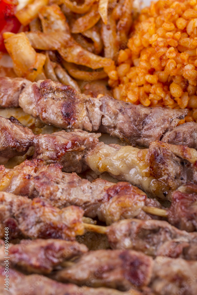 Lamb Skewers on Plate Lamb Skewers on Plate