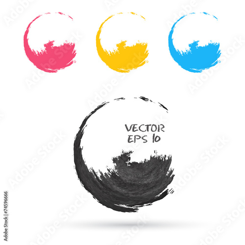 Set of hand color circles.