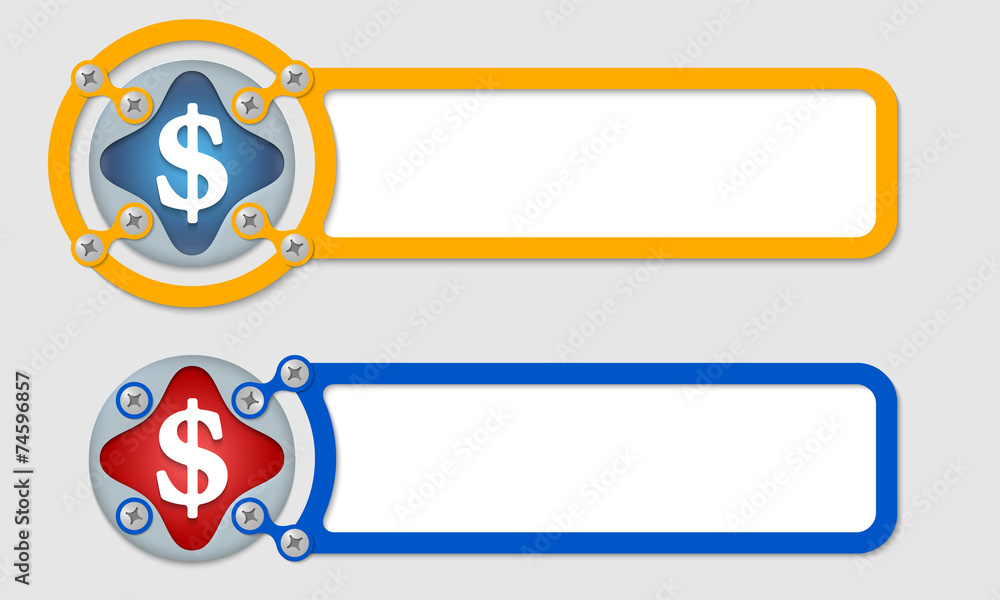 Obraz premium abstract boxes for any text and dollar symbol