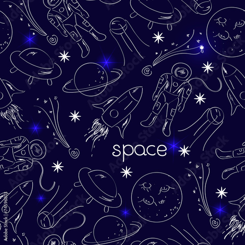 Space vector seamless pattern