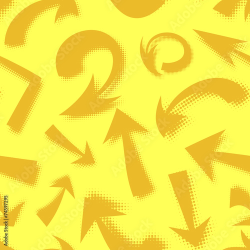 Vector seamless pattern of hand drawn comics arrows