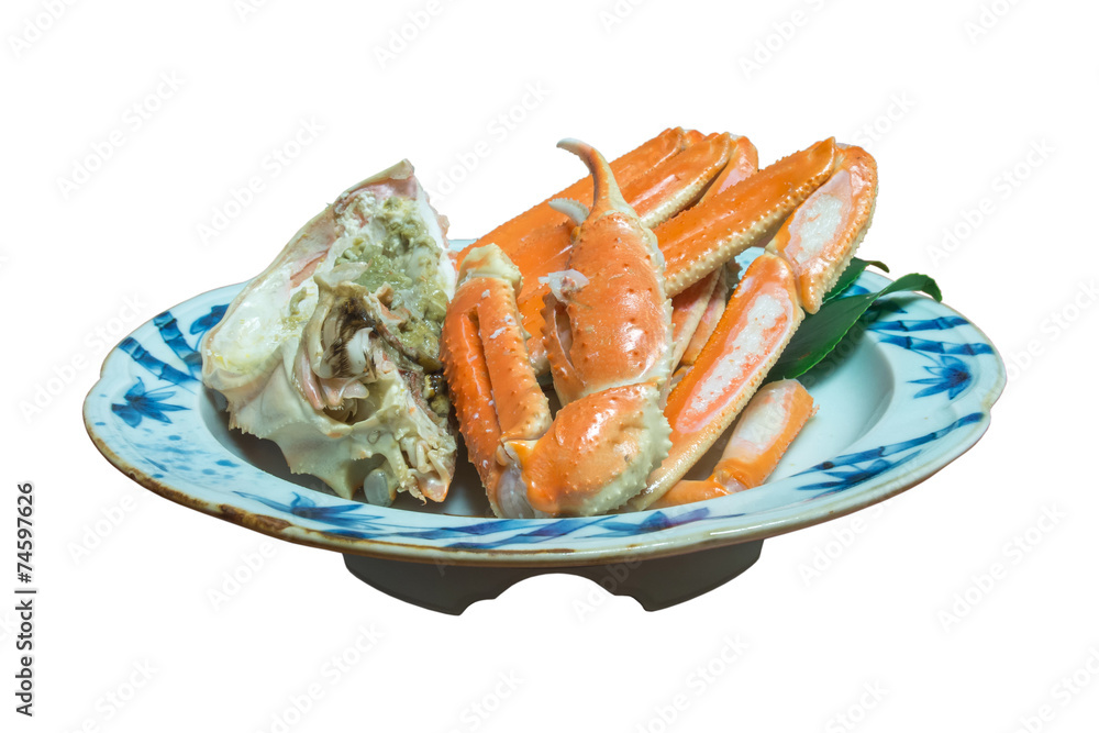 Grilled giant crab in Japanese style cooking Grilled giant crab in Japanese style cooking