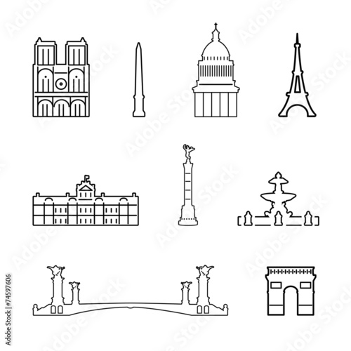 Vector icons of France
