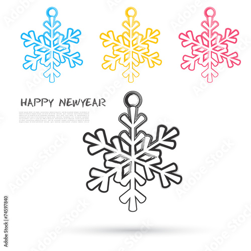 Vector sketch style of snowflakes icons.