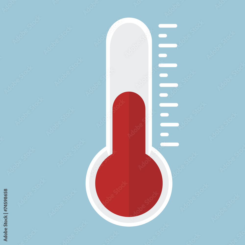 illustration of thermometers, flat style, EPS10 illustration of thermometers, flat style, EPS10