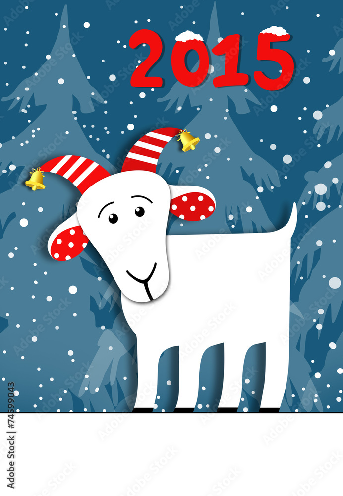 Fototapeta premium Коза 2015 новый год. Векторная иллюстрация.