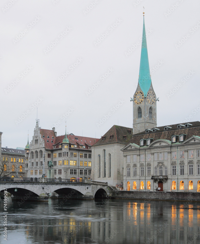 Fototapeta premium Fraumunster. Zurich, Switzerland