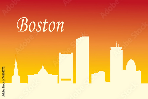 Boston city skyline silhouette background. Vector illustration