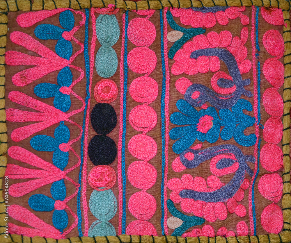 Patchwork bedspread in the eastern style, closeup image Patchwork bedspread in the eastern style, closeup image