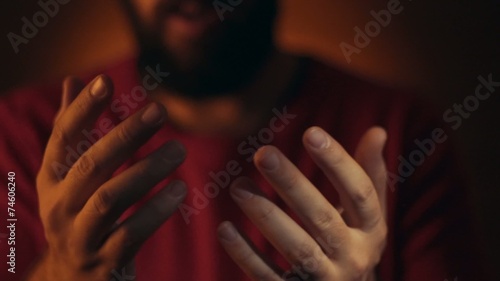 Muslim man praying to god. 