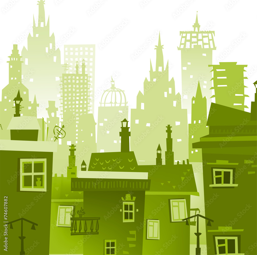 Fototapeta premium City background made of building silhouettes