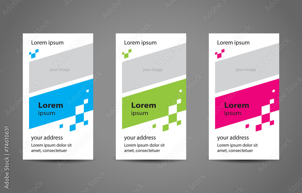 abstract creative business card colored template vector