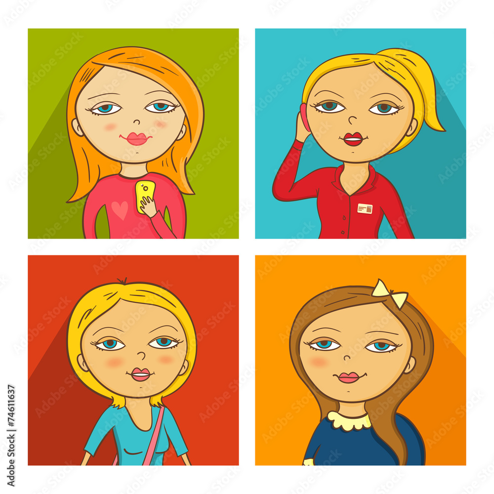Vector Illustration of women faces Vector Illustration of women faces
