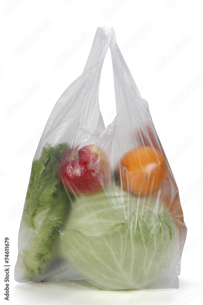 Clear plastic grocery discount bags