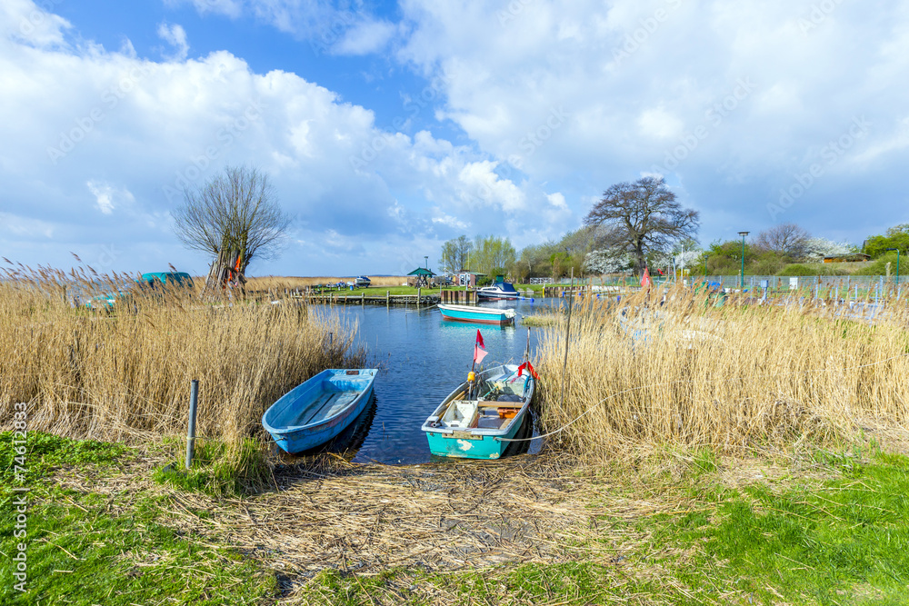 scenic harbor in Zempin with boats scenic harbor in Zempin with boats