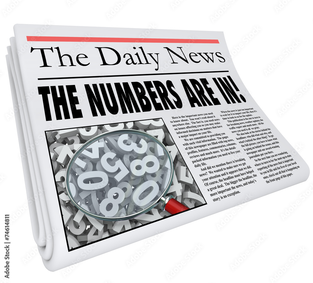 Numbers are In Newspaper Headline Quarterly Monthly Annual Resul Stock