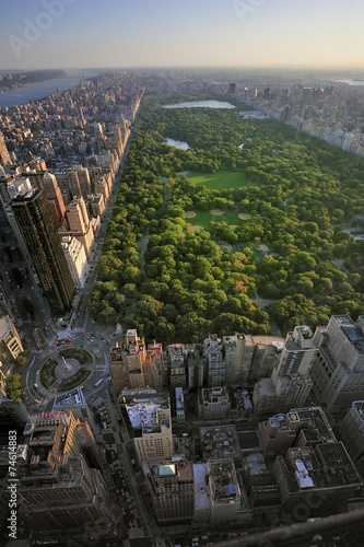 Aerial view of Central Park and Columbus Circle, Manhattan, New