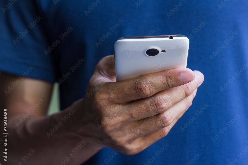 man using smart phone man using smart phone