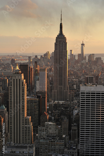 New York City skyline and Empire State Building, Manhattan, New #74616632