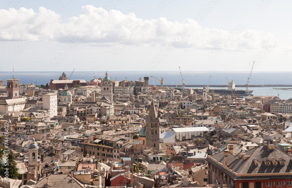 Detail of city of Genoa in Italy