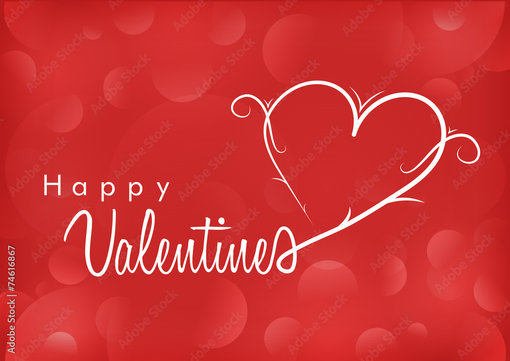 Valentine Heart on red background