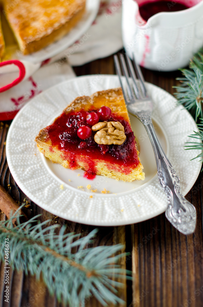 Breton cake with cranberry jam Breton cake with cranberry jam