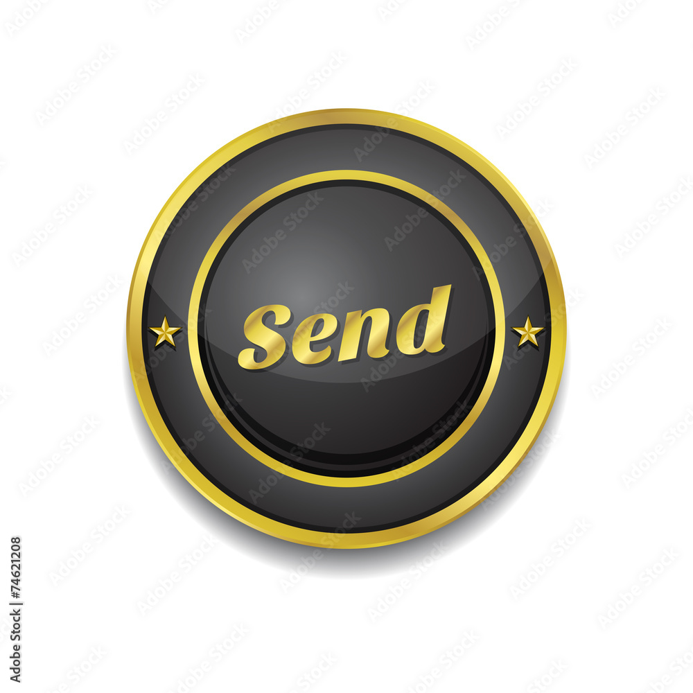 Send Gold Vector Icon Button Send Gold Vector Icon Button