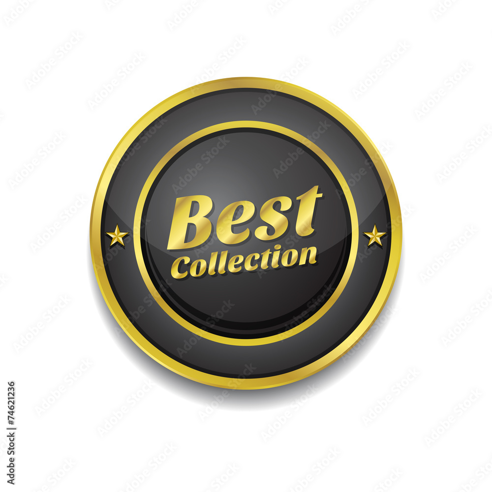 Best Collection Gold Vector Icon Button