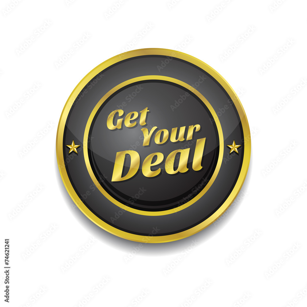 Get Your Deal Gold Vector Icon Button Get Your Deal Gold Vector Icon Button