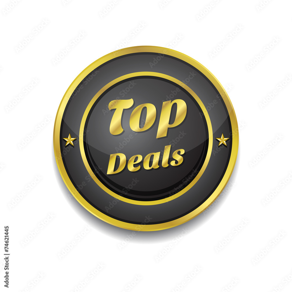 Top Deals Gold Vector Icon Button