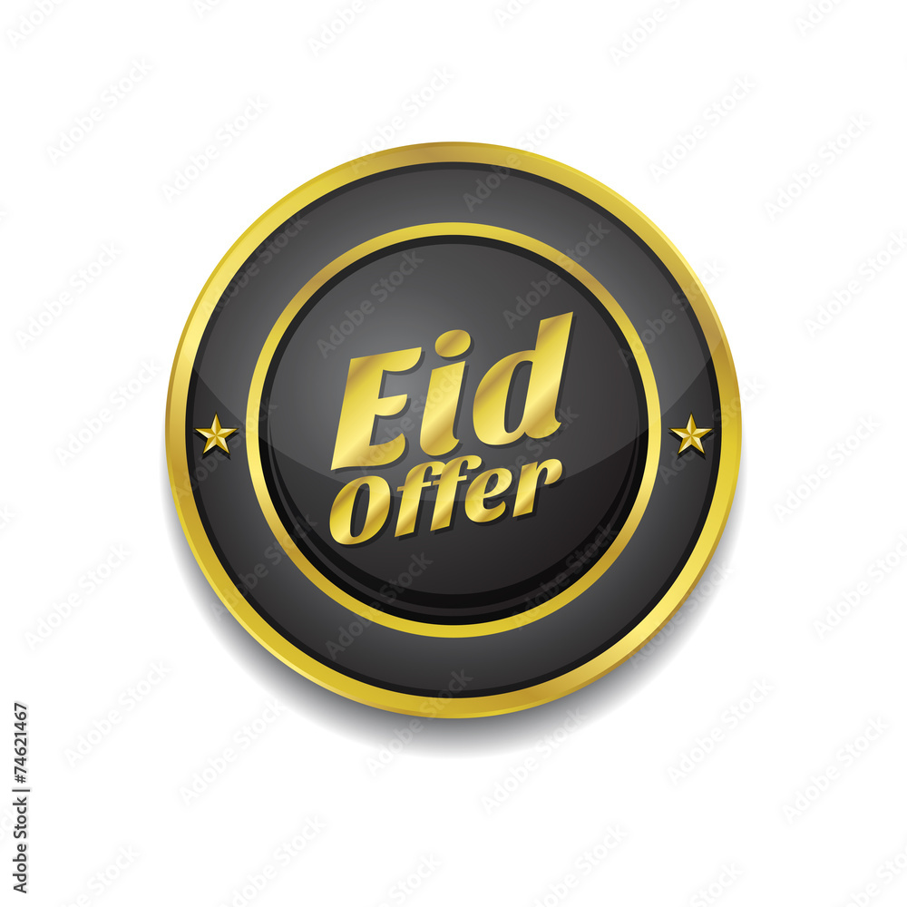 Eid Offer Gold Vector Icon Button Eid Offer Gold Vector Icon Button