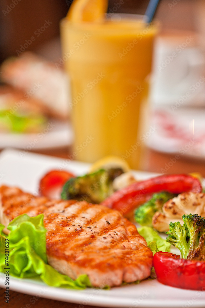 salmon steak salmon steak