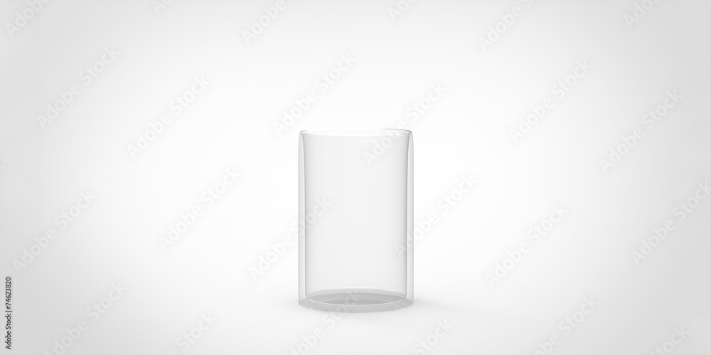 3D transparent glass on white grey gray background 3D transparent glass on white grey gray background