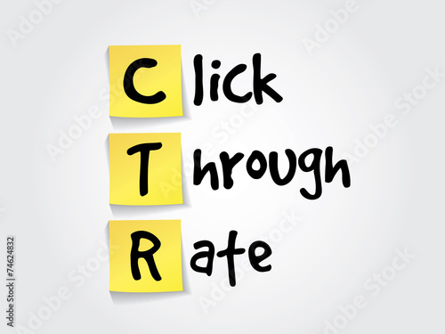 Click Through Rate (CTR) on yellow sticky notes