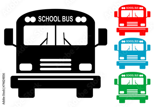 Pictograma school bus con varios colores