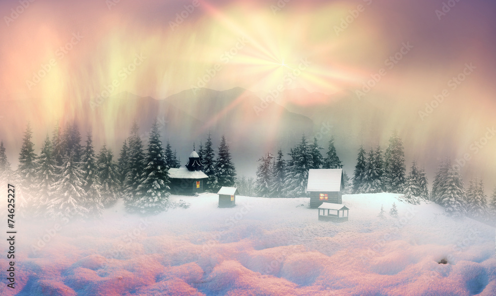 Fototapeta premium Lone Alpine monastery