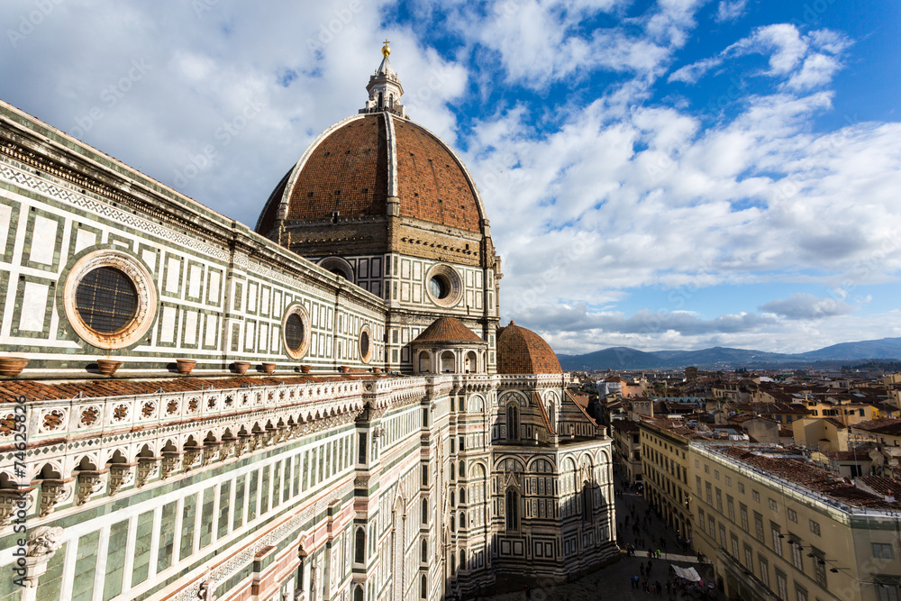 Fototapeta premium Florence, Aerial view of the city from Giotto's Tower