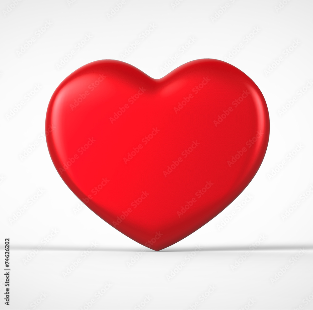 3D red Heart Shape on a white background 3D red Heart Shape on a white background