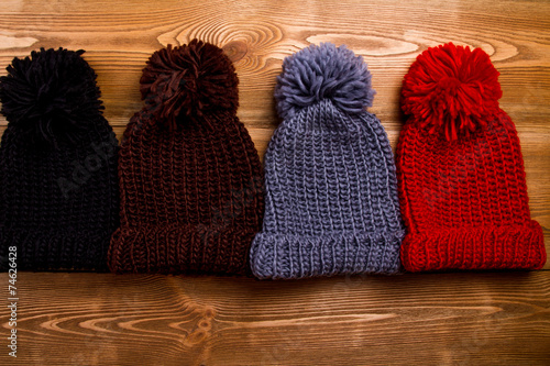 Winter hats with tassel photo