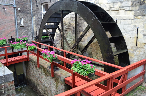 Water mill wheel in Maastricht, Netherlands