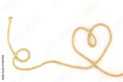 twine bent in the form of heart