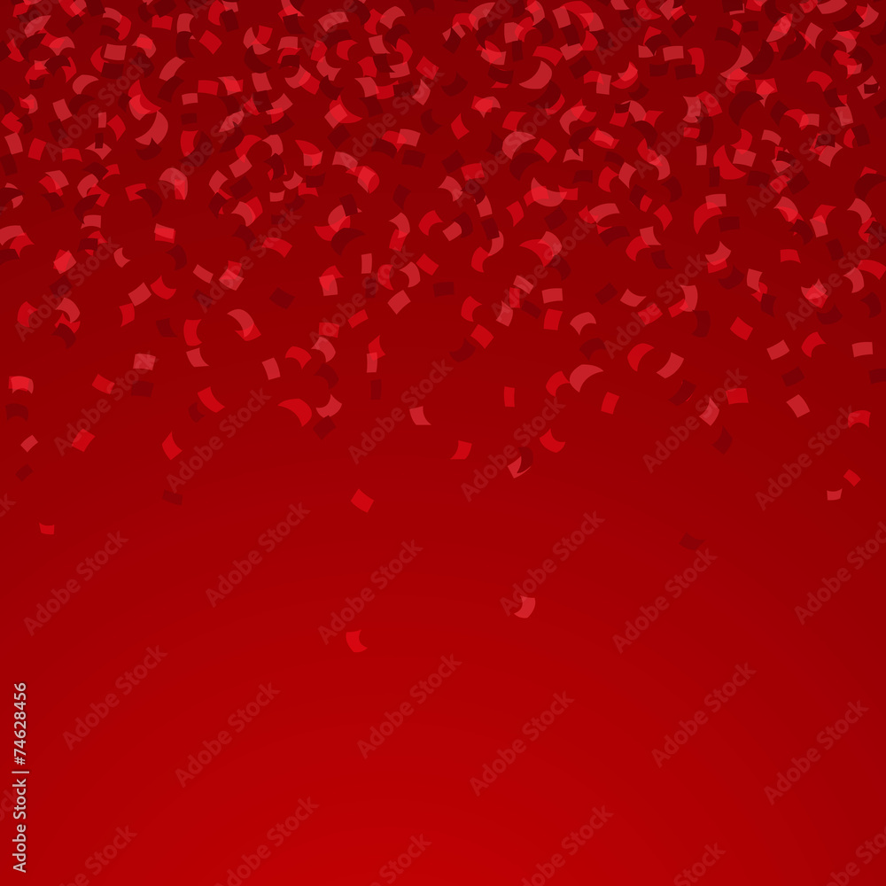 Vector Illustration of a Background with Red Confetti