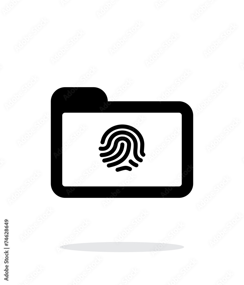 Folder with fingerprint icon on white background. Folder with fingerprint icon on white background.