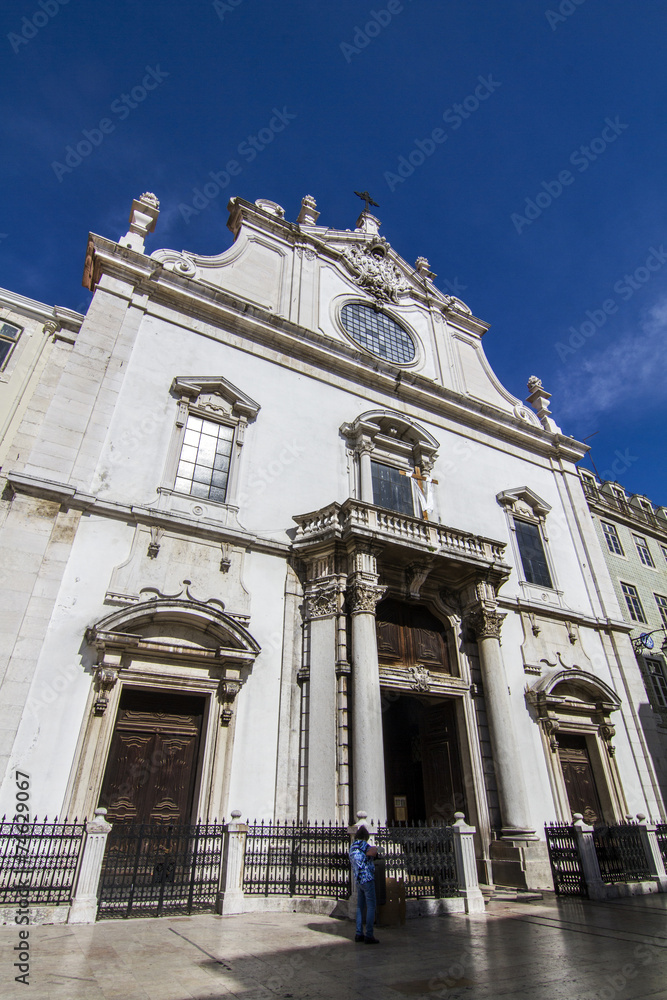 View of the Church of Sao Domingos, located in Lisbon, Portugal.
