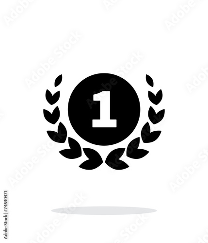 First place medal icon on white background.