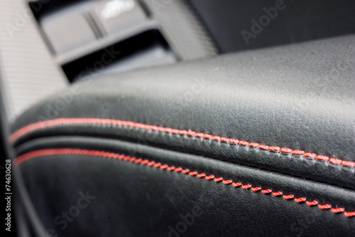 leather decoration in a modern sport car