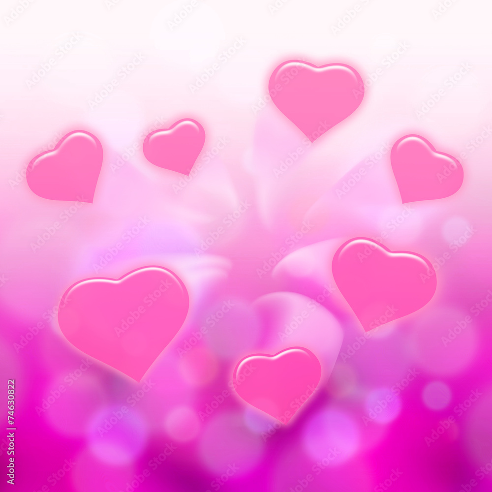 sweet hearts with pink bokeh light backgrund