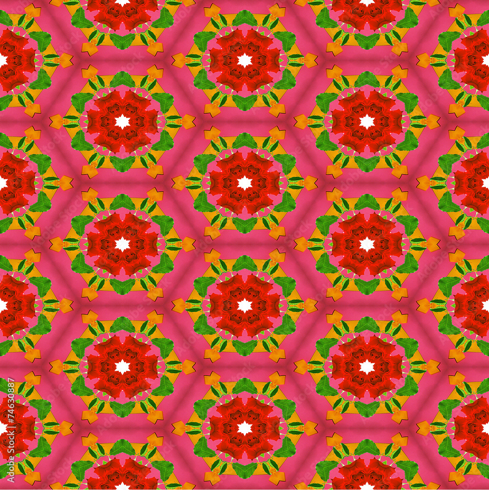 Background with seamless pattern of stylized roses