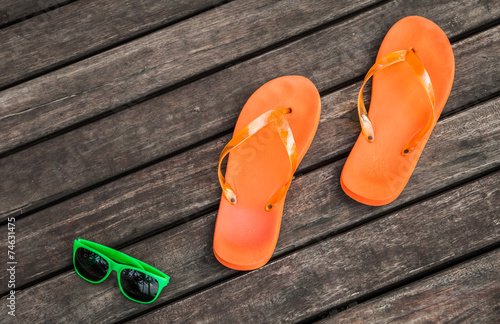 flip-flops and sunglasses